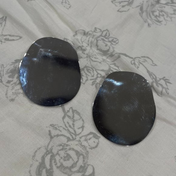 Large Round Silver Earrings - Picture 1 of 2